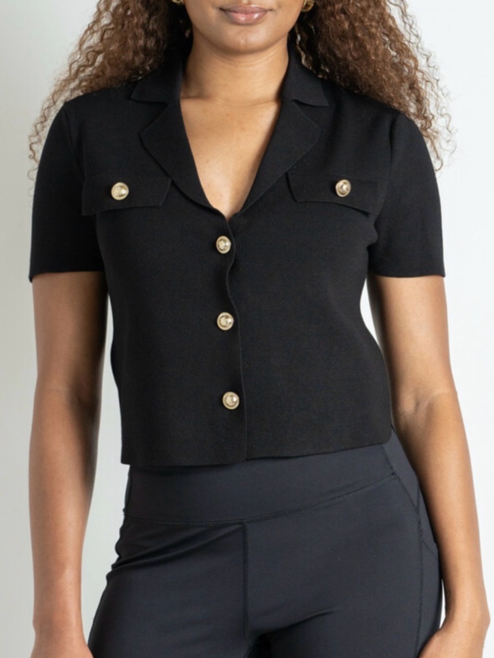 Love Trend Black Button Down Shirt